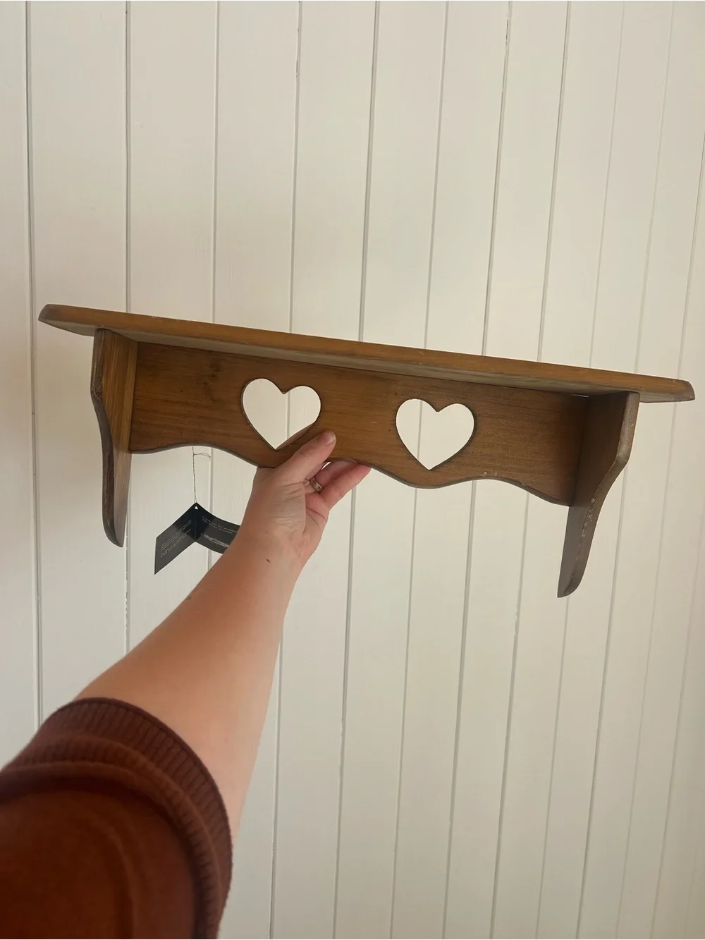 Vintage House of Lloyd Wooden Heart Wall Shelf Country Cottage Decor